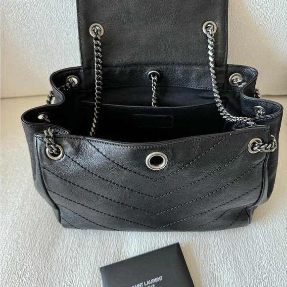 YSL Saint Laurent Nolita Black Grainskin Leather Handbag - Picture 8 of 16